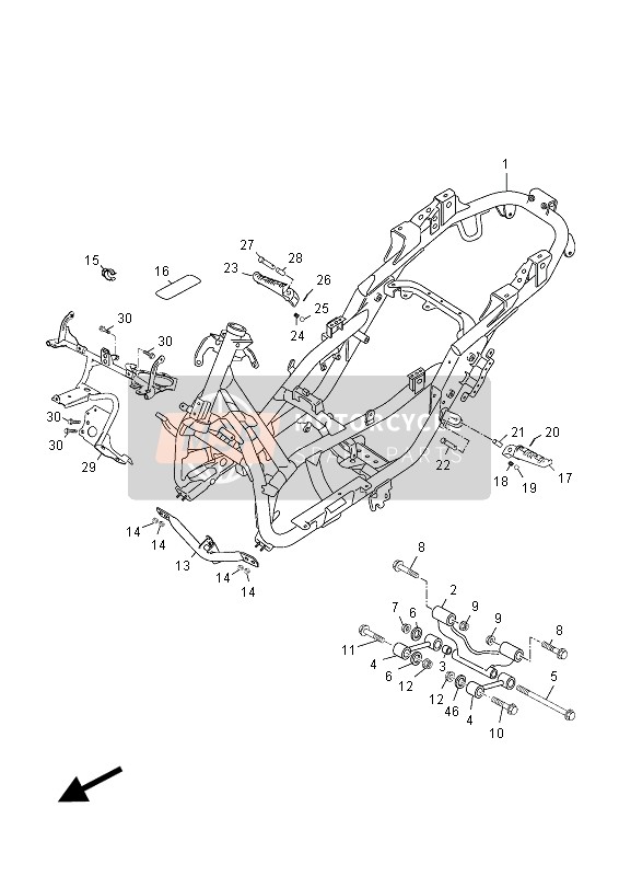 Yamaha YP125R X-MAX 2012 Frame for a 2012 Yamaha YP125R X-MAX